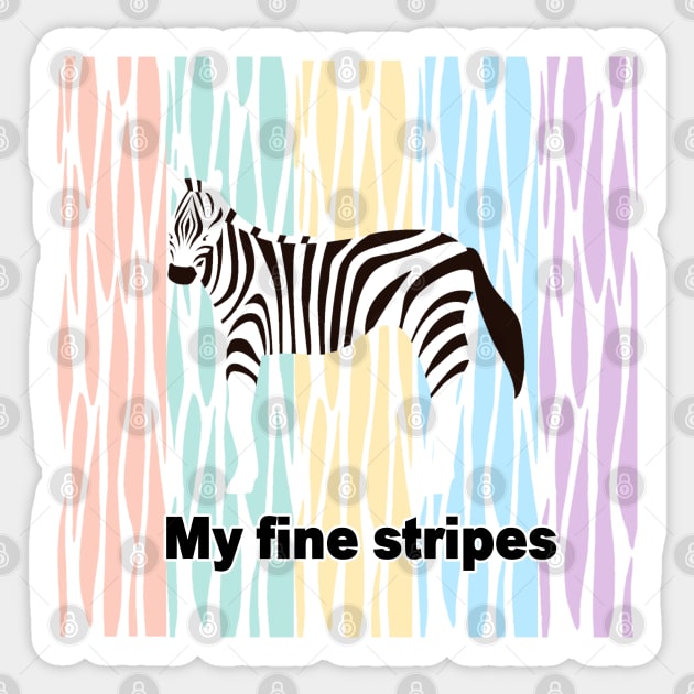 fine stripes,zebra,RAINBOW Sticker by zzzozzo